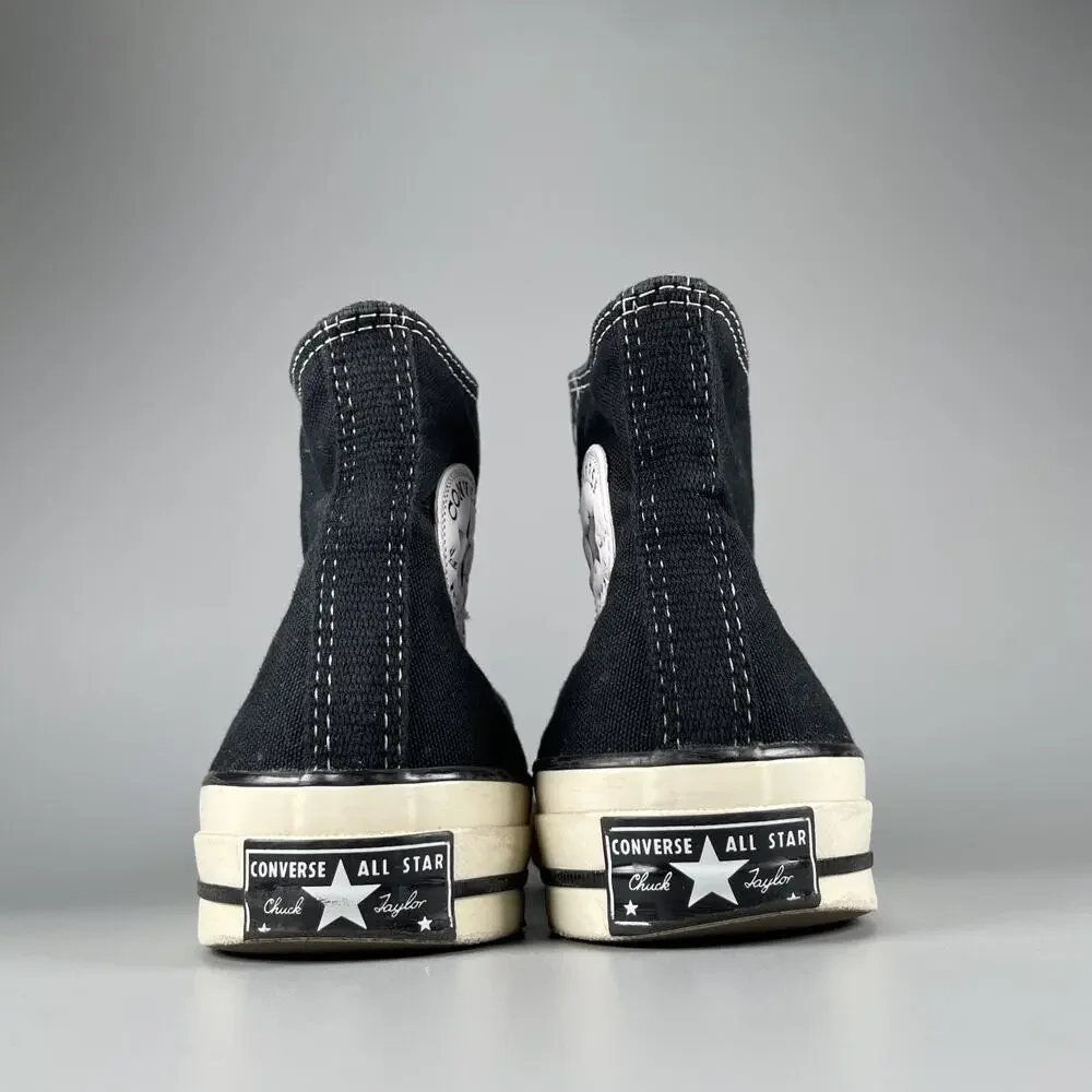 Men's 7 Women's 9 Converse Chuck 70 Hi Black Egret High Top Sneakers Casual Shoe